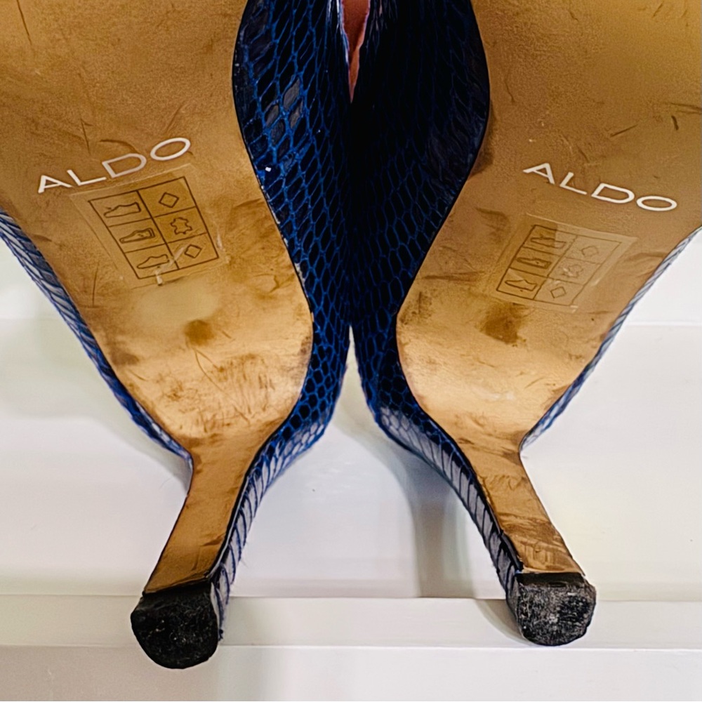 Aldo Cobalt Blue Python Embossed Platform Stilett… - image 7